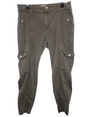 Sandpiper Women 18W Olive Green Cargo Pants Stretch Utility Straight Leg